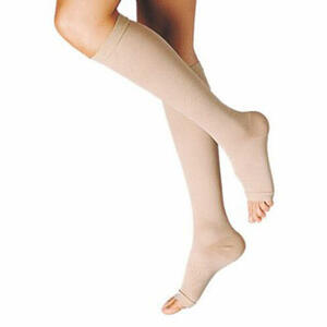 Dualsan - Gambaletto terapeutico a compressione decrescente KKL1 - Punta aperta beige unisex